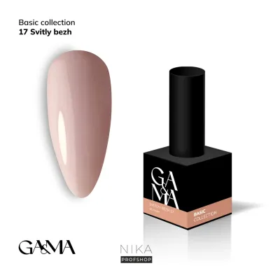 Гель-лак GA&MA Базова колекція Basic collection 017 svitlyy bezh світлий беж 10 мл, 10.0