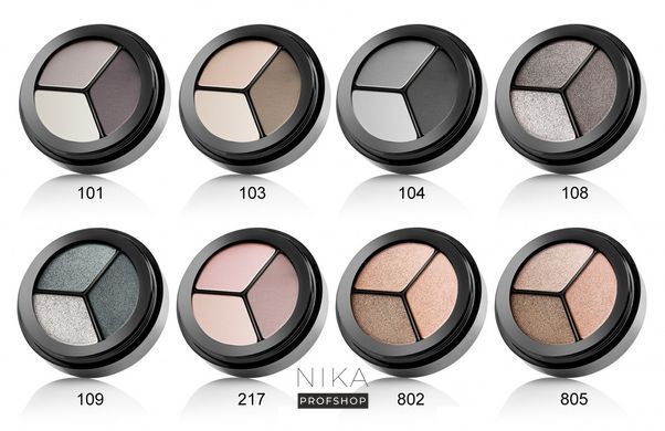 Тени для век PAESE тройные Перламутровые Королева Танца (108) Triple Eyeshadows Trio Perl 3,6г, 3.6