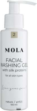 Гель для вмивання обличчя з протеїнами шовку MOLA 100 млГель для вмивання обличчя з протеїнами шовку MOLA 100 мл