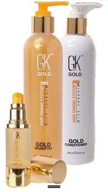 Набір GKhair Gold шампунь 250 мл кондиціонер 250 мл олія термозахист 10 млНабір GKhair Gold шампунь 250 мл кондиціонер 250 мл олія термозахист 10 мл