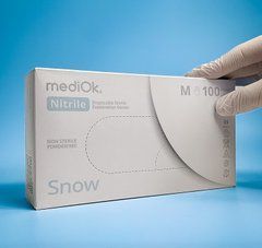 Рукавички нітрилові MediOk колір White білий M 100 шт